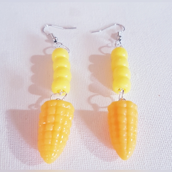 Me So Corny Corn Earrings Cob Nibblets Handmade Jewelry Hand Crafted NEW - Picture 6 of 9